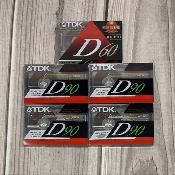 Lot of TDK D90 (4) D60 (1) High Output Blank Audio Cassette Tapes IECI TYPE l - Picture 1 of 4